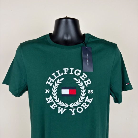 Tommy Hilfiger Other - Tommy Hilfiger Mens Green Embroidered Logo T-Shirt New York 1985 Medium New $39